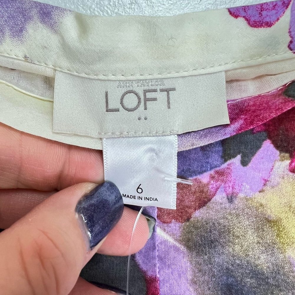 NWT Ann Taylor Loft SZ 6 Floral Mini Pleated Ruffle Skirt - Picture 5 of 5